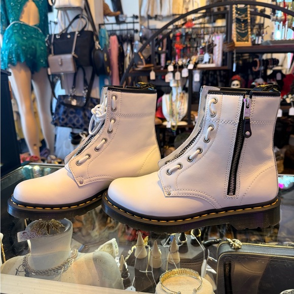 Dr. Martens Shoes - White Dr. Martens Combat Boots